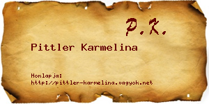 Pittler Karmelina névjegykártya